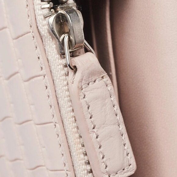 Yves Saint Laurent Pink Croc Embossed Leather Small Kate Tassel Bag - Picture 7 of 11